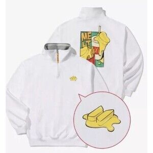BTS X MCDONALDS Collab LIMITED EDITION The Melting 1/4 Zip White Sweatshirt SZ M